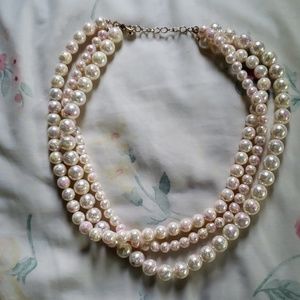 Forever 21 Faux Splatterpaint Pearl Necklace